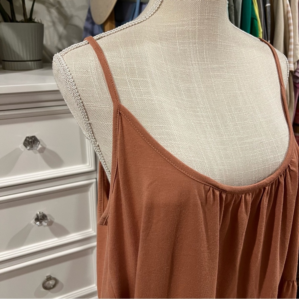 Z Supply | Terracotta Tiered Babydoll Tank Top Dress size XL NWT - Picture 3 of 12